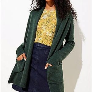 Loft shawl collar pocket cardigan green- small